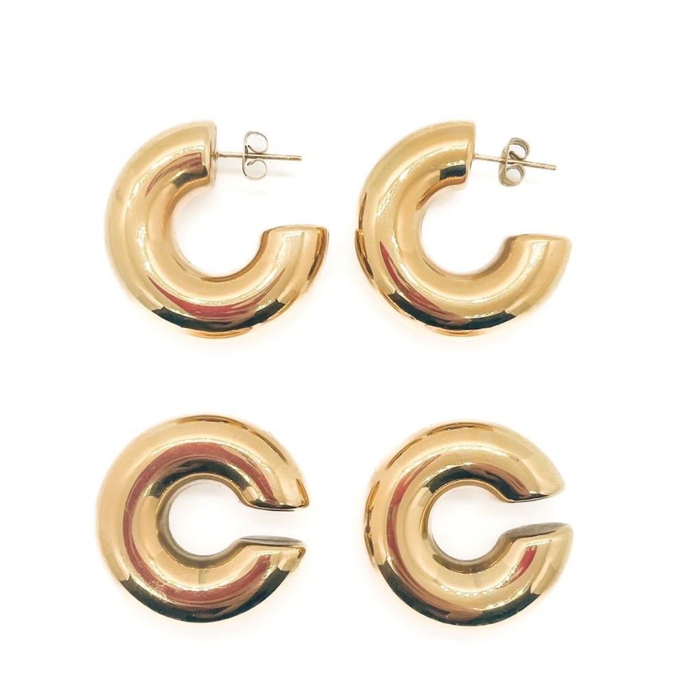Chunky Hoops and Cuff